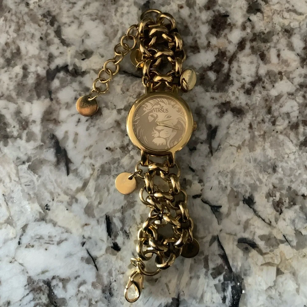 Vintage VERSACE VERSUS Gold Plated Stainless Steel Watch